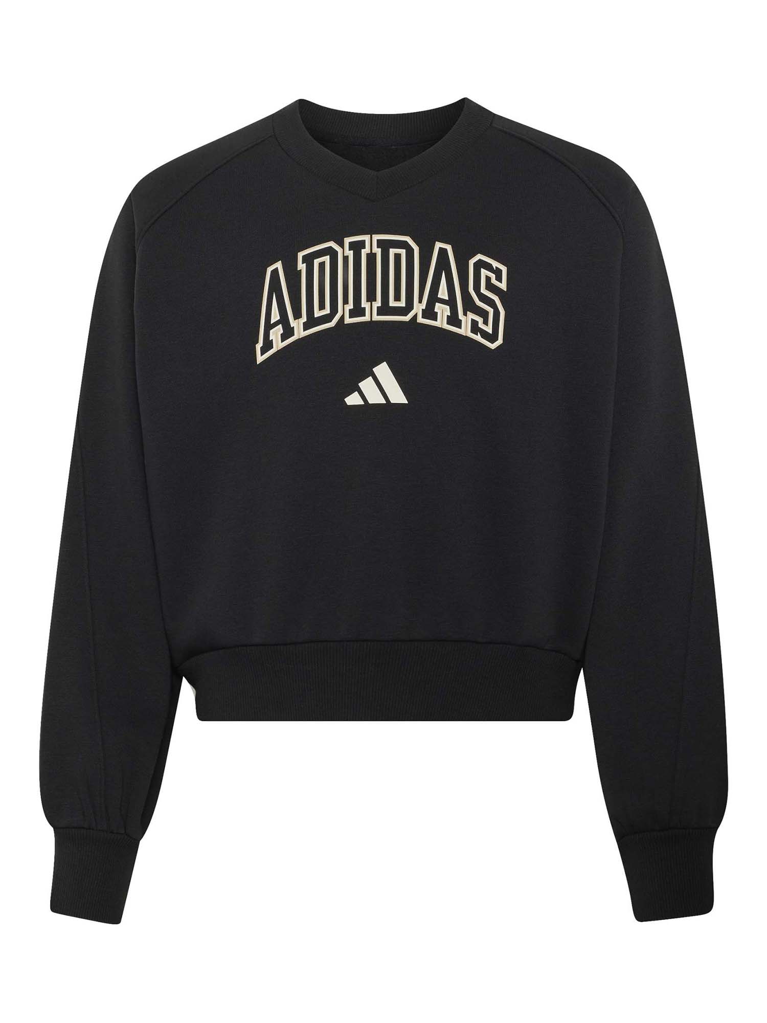 Felpa unisex bambino Adidas Jg Clgt V-Neck nera